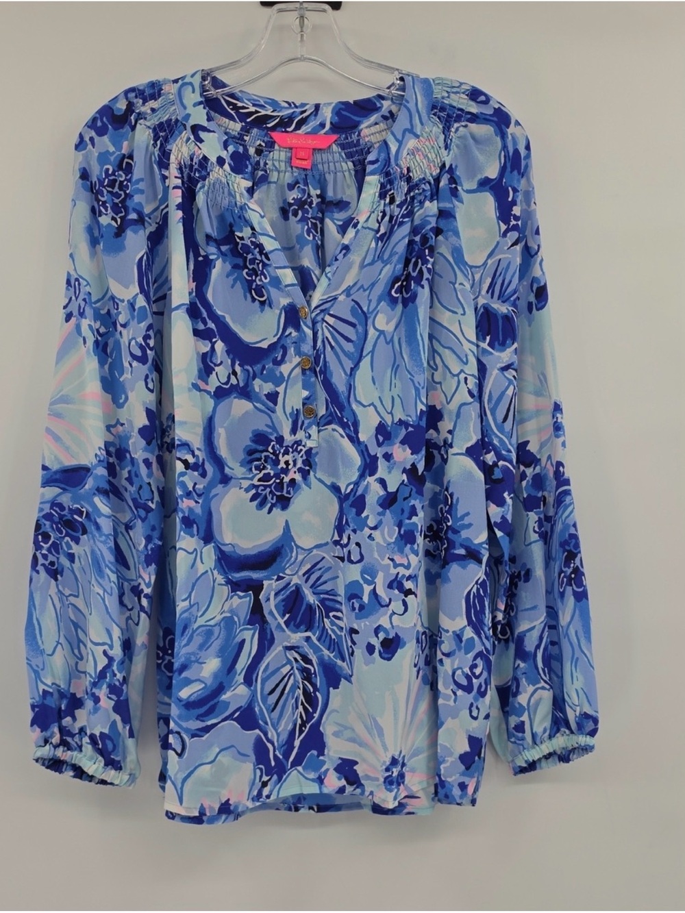 Lilly Pulitzer Silk Blue Floral ‘Elsa’ Top